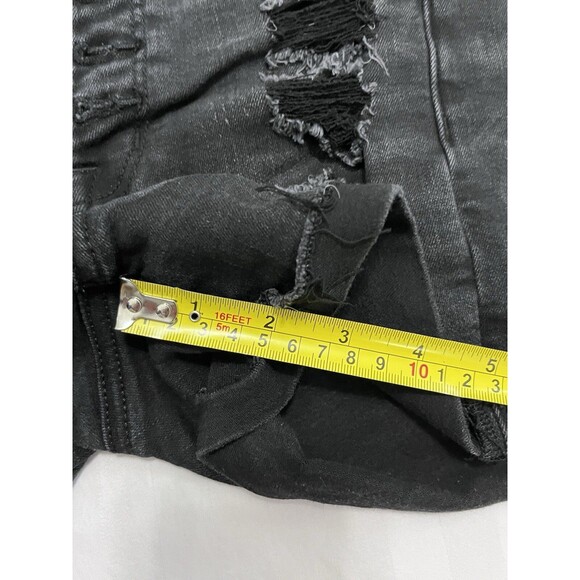 AMERICAN EAGLE Distressed Next Level Stretch Cuffed Hi Rise Shortie Shorts Sz 2 - Picture 9 of 9